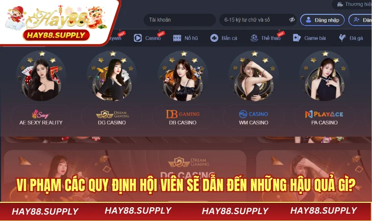 Vi phạm các quy định hội viên sẽ dẫn đến những hậu quả gì?