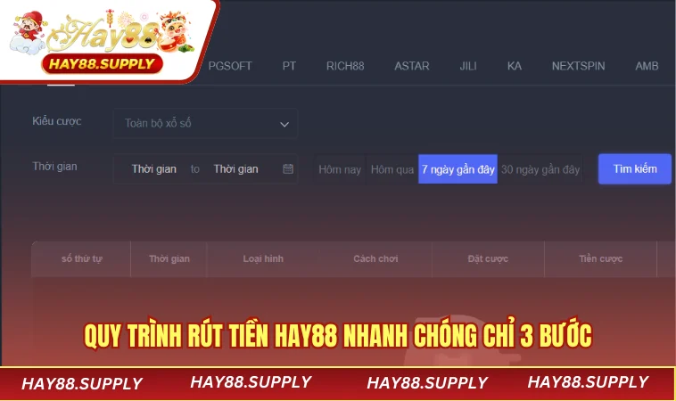 Quy trình rút tiền HAY88 nhanh chóng chỉ 3 bước