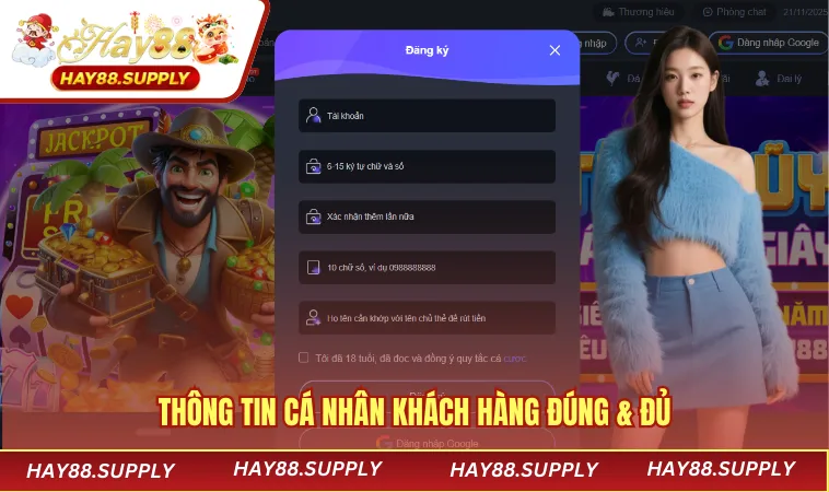 Thông tin cá nhân khách hàng đúng & đủ